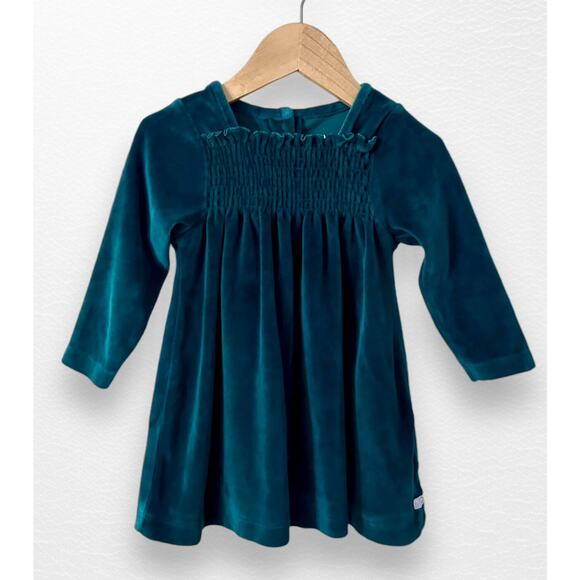 RuffleButts Velour Smocked Dress, 18-24 Months - Picture 7 of 8